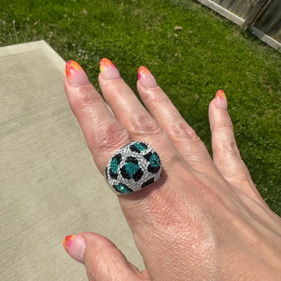 NWOT Swarovski Cheetah Print ring - Picture 3 of 7